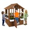 Wooden Outdoor Playhouse with Serving Stations and Safe Door for Toddlers